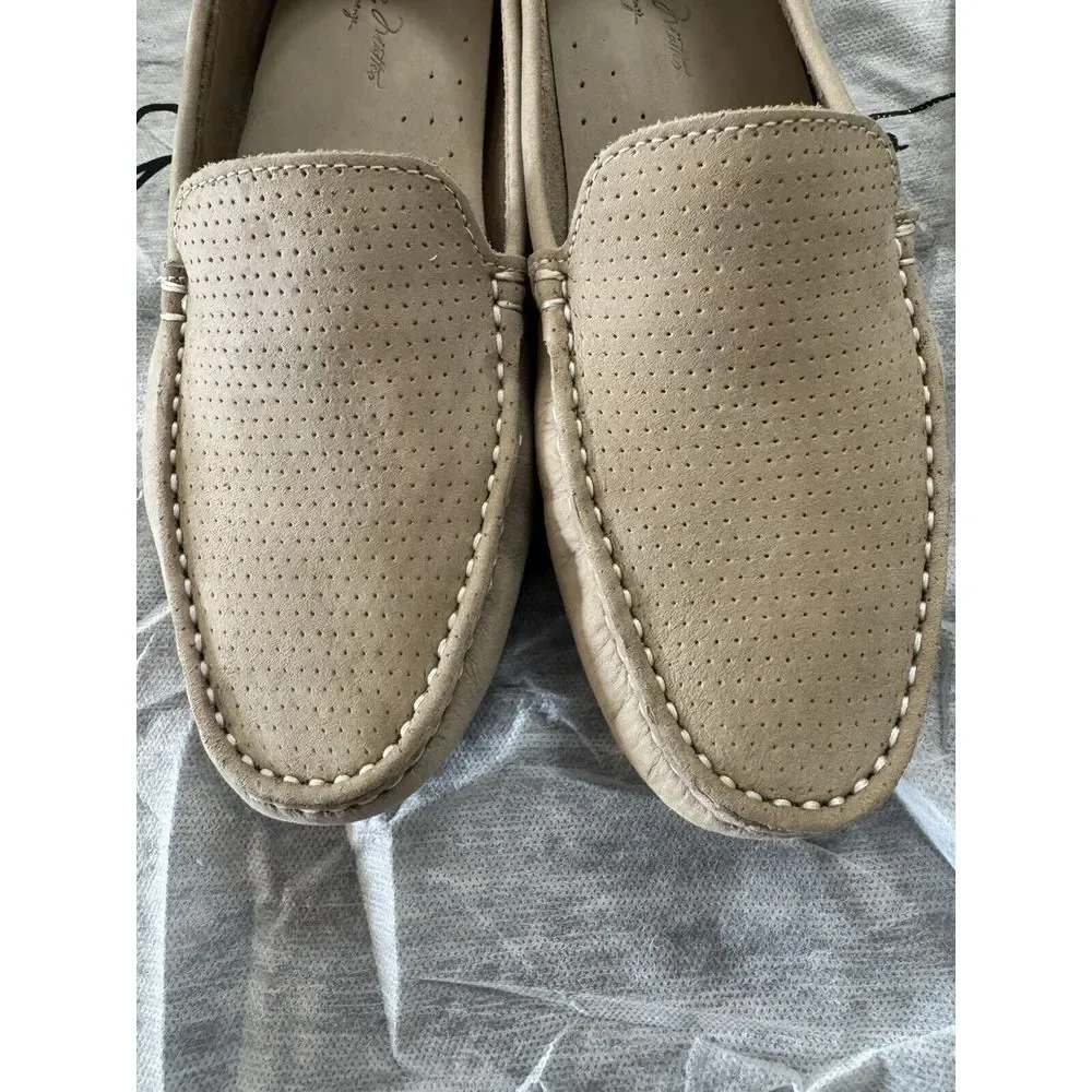 Massimo Matteo Womens‎ Perf Venetian Driver Cinza Nubuck Beige Sz 10B